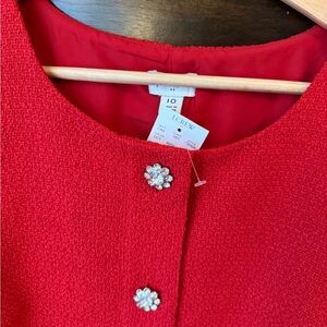 J Crew Red Twill Shift Dress